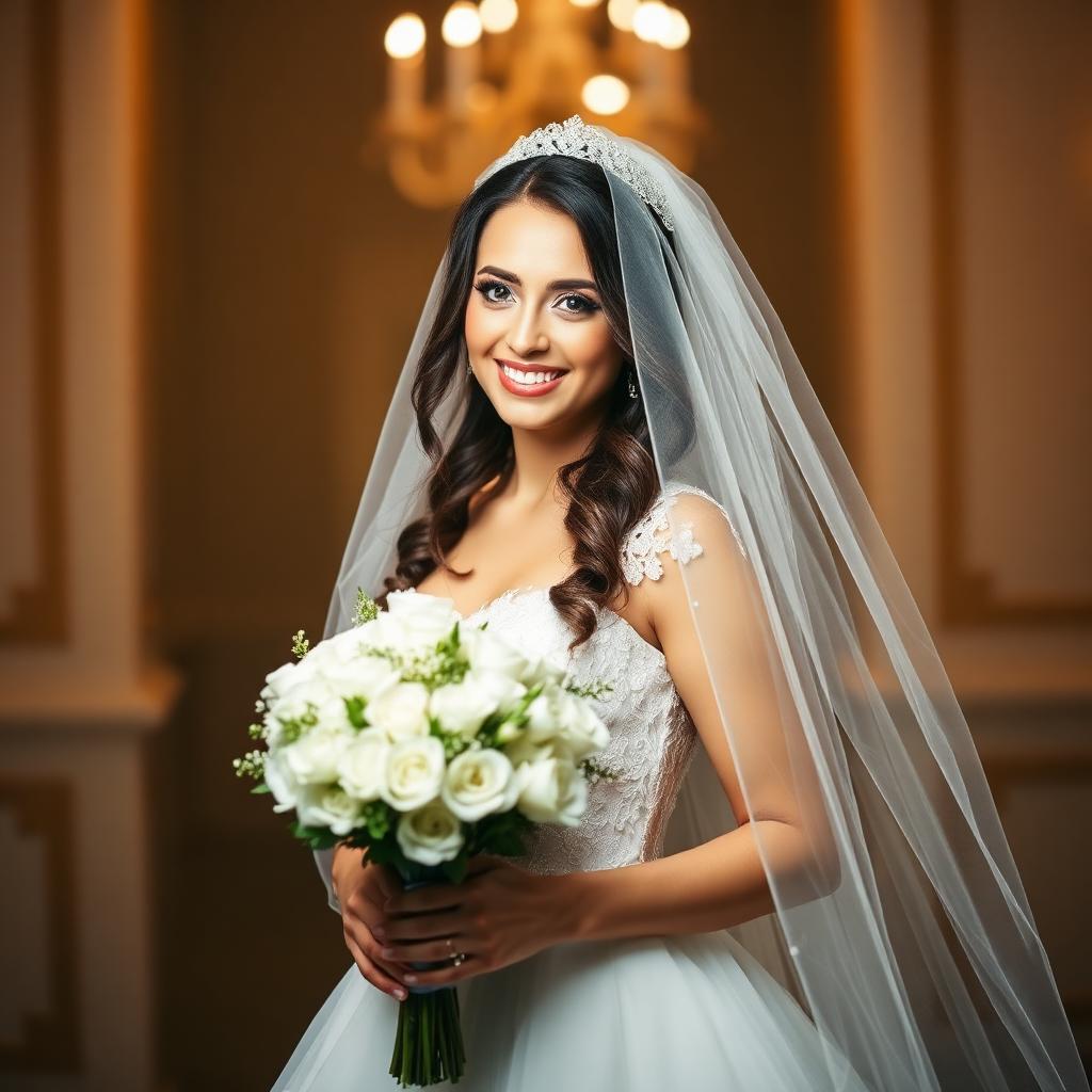 Novia feliz el día de su boda